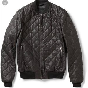 Gucci Leather Quilted Bomber Jacket